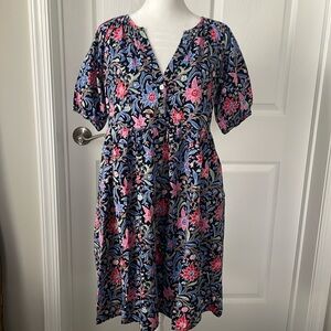 LOFT Floral Babydoll Dress Women’s Size S